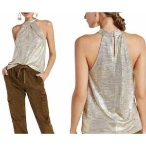 Anthropologie Sunday In Brooklyn Gold Nadia Top Size Medium